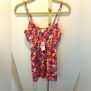 Roxy, floral, side cutout mini dress. Size M, NWT